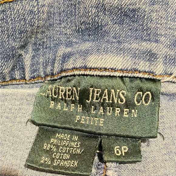 🛍️Lauren Jeans CO. Women’s Topered Leg Blue Jeans Petite Size 6P 💥 - Picture 7 of 8